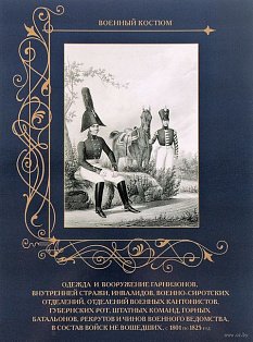Одежда и вооружение гарнизонов,внутрен.стражи,инвалидов и т.д.с 1801 по 1825 год